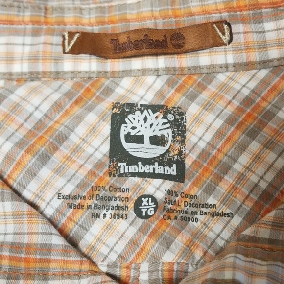 Mens Timberland Plaid Button Up Shirt - Picture 6 of 6